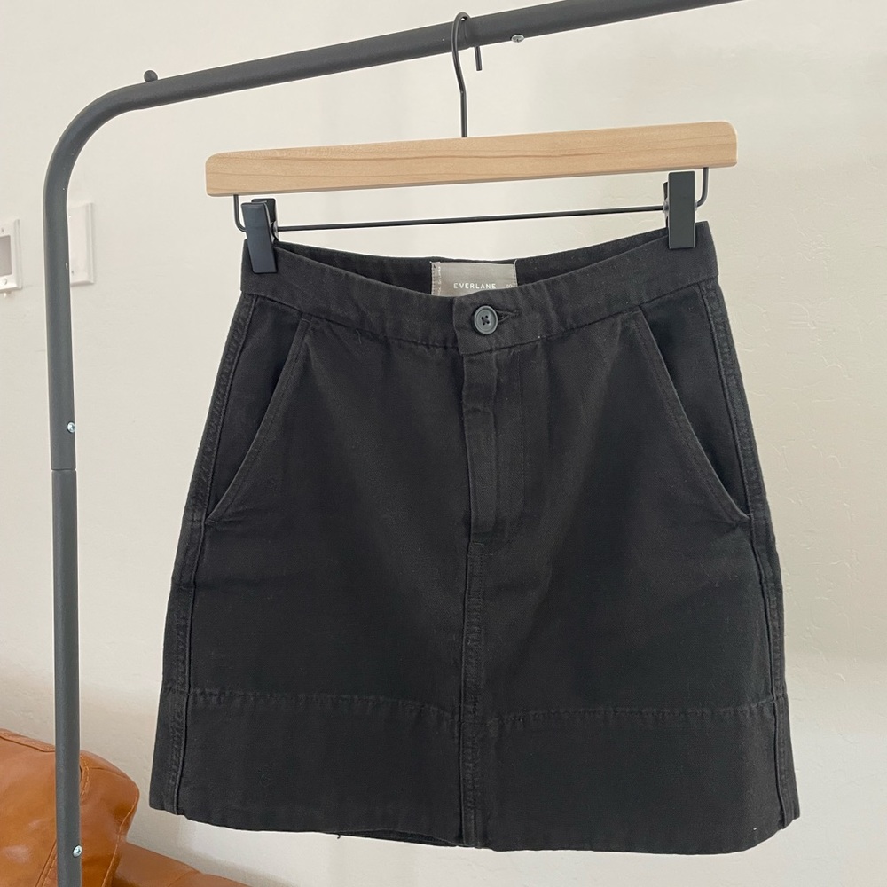 Everlane Black A-Line Mini Skirt